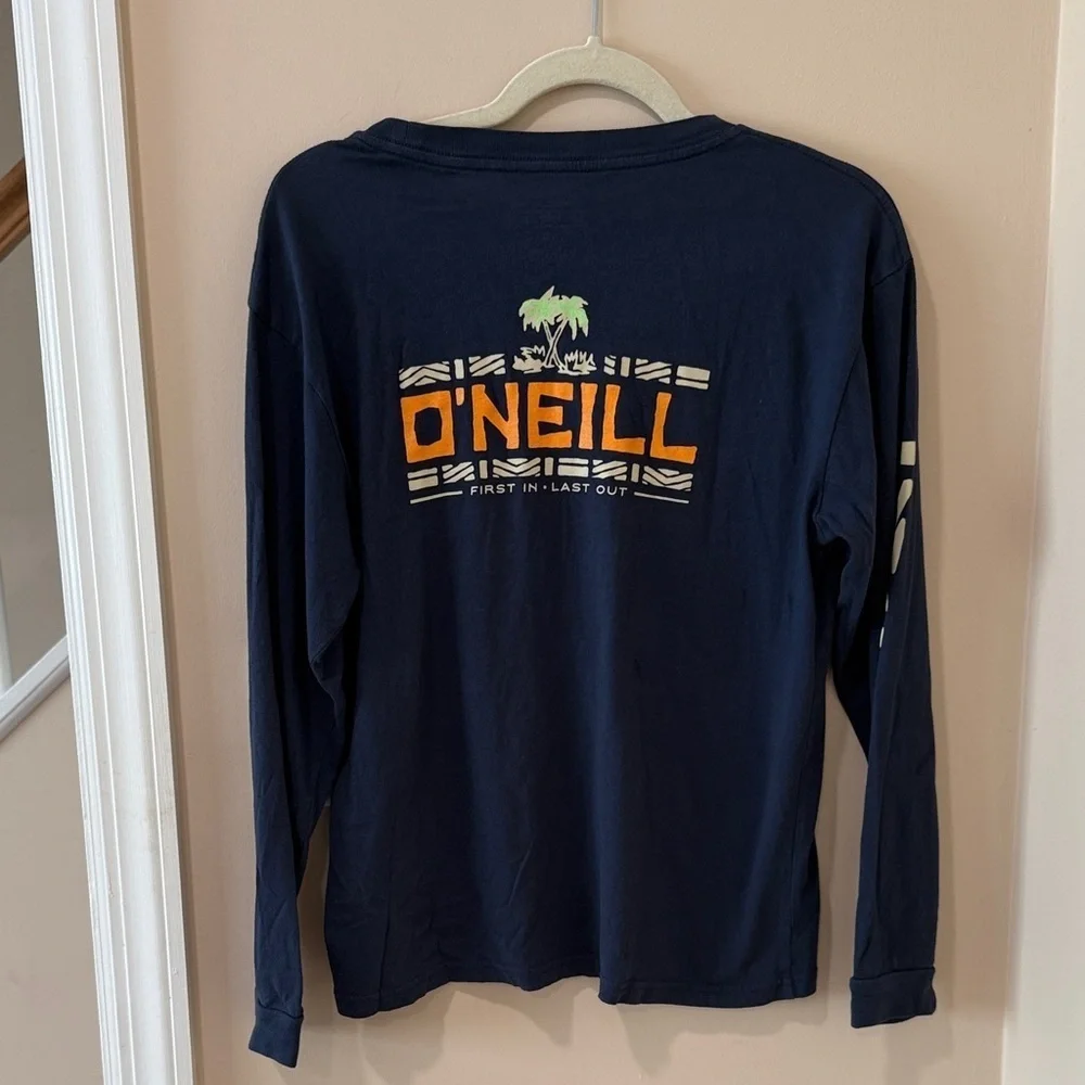O'Neill Dark Blue Long Sleeve Tee with Palm Design